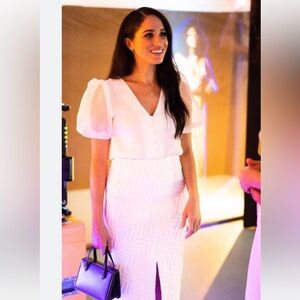 Topshop White Puff Sleeve Blouse